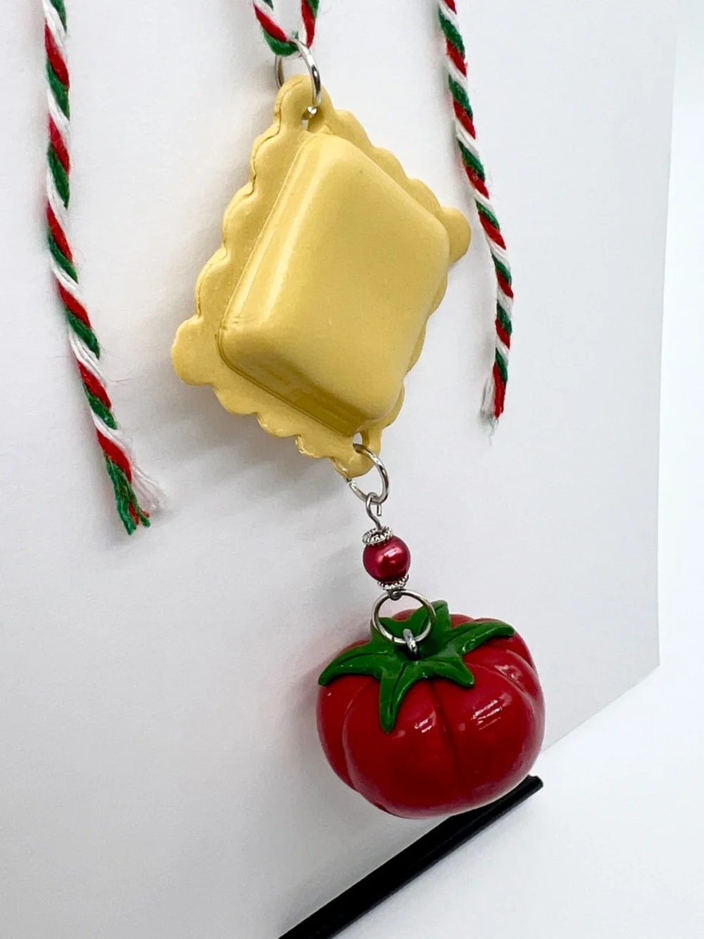 Ravioli & Tomato Ornament | Handmade Italian Food Ornament, Pasta Lover Gift